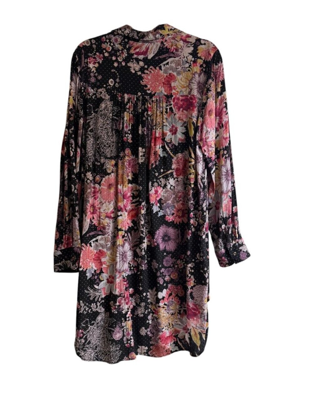 Maeve Anthropologie Women's Large Floral Button Front Tunic Blouse Boho. rayon. - Picture 4 of 12